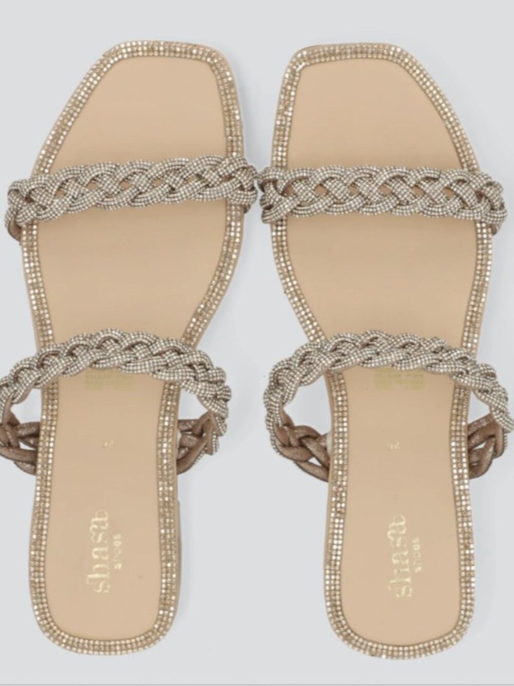 Size 9 Shasa Women’s Braided Glitter Sandals